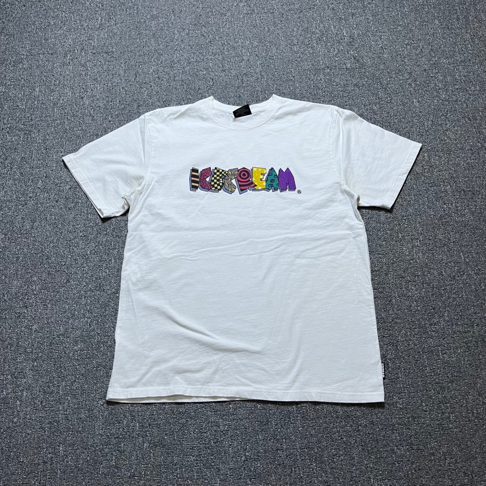 Icecream Graphic T Shirt Large White Colorful Logo Streetwear BBC Pharrell